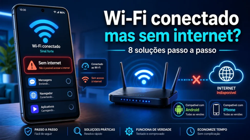 Wi-Fi conectado mas sem internet no celular