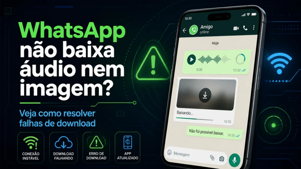 WhatsApp não baixa áudio nem imagem
