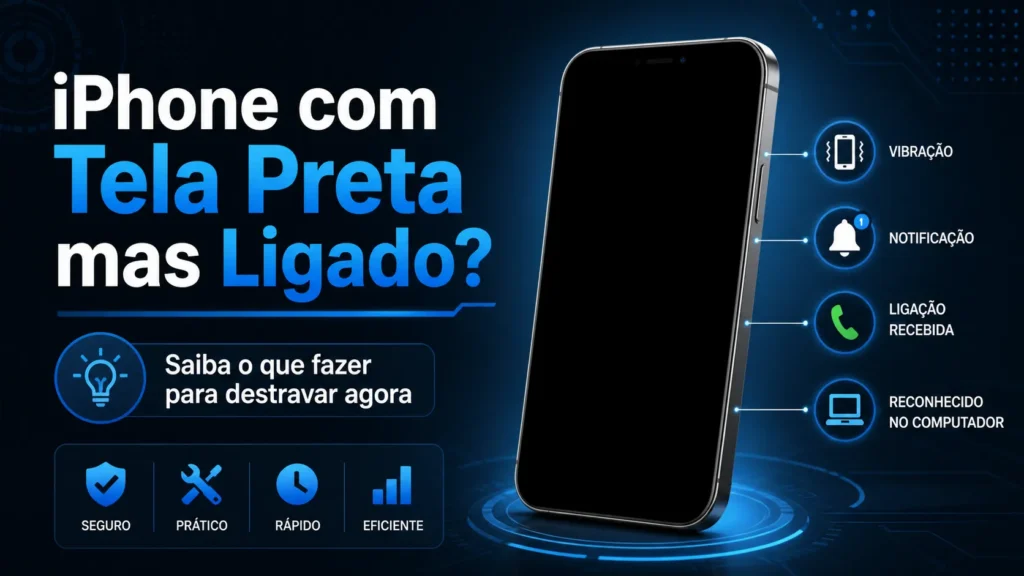 iPhone com tela preta mas ligado