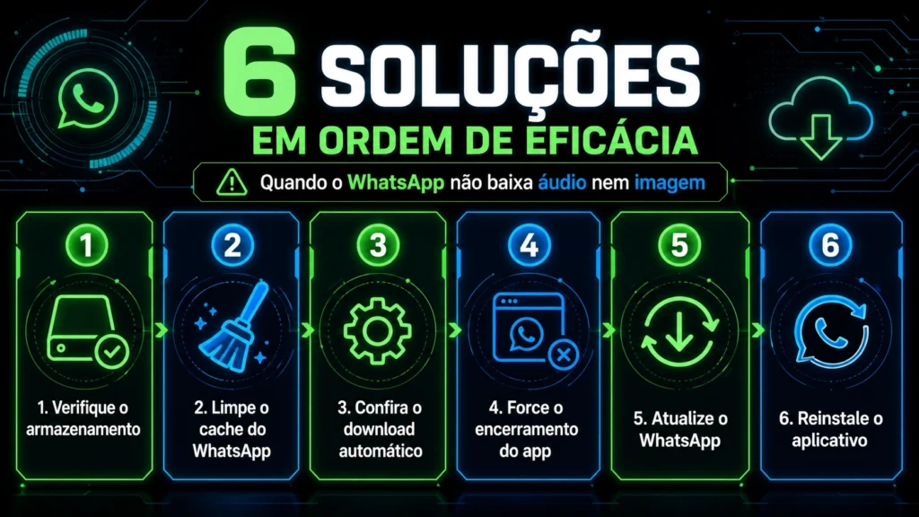 WhatsApp não baixa no Wi-Fi ou nos dados móveis