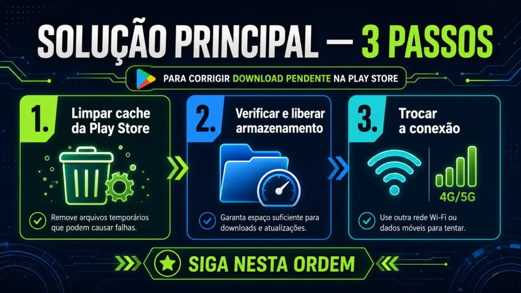 solução para Play Store não baixar aplicativos