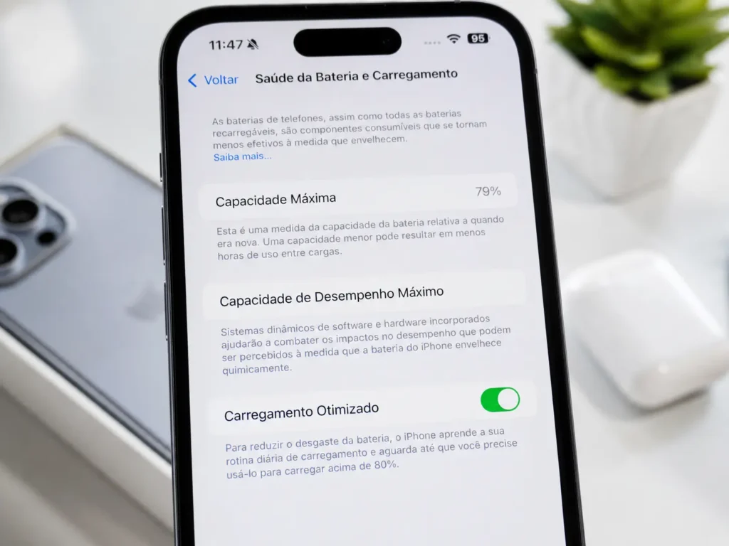 saúde da bateria do iPhone em 79 por cento