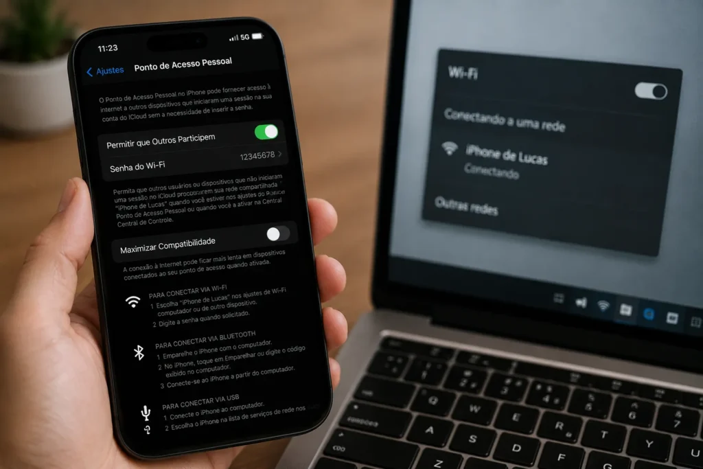 compartilhar internet do celular hotspot