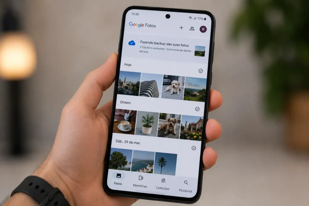 google fotos nao faz backup status