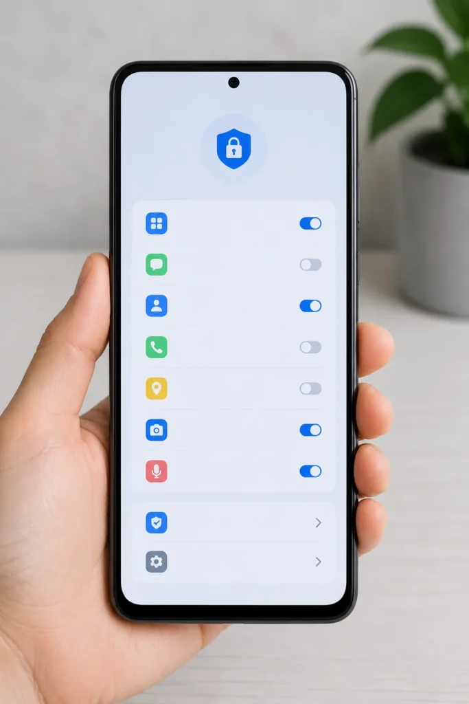 permitir câmera e microfone em aplicativos nas configurações do Android