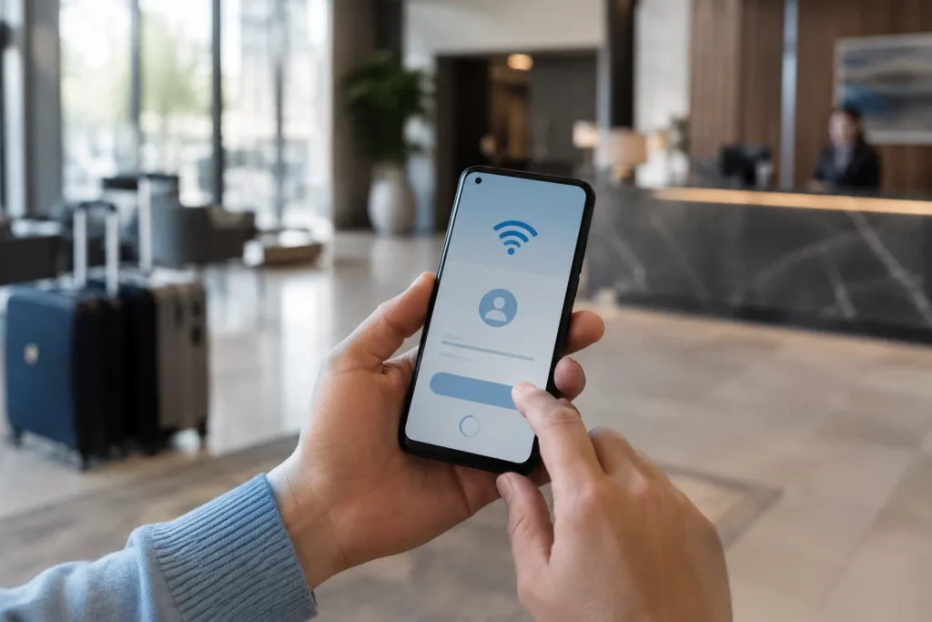 página de login do Wi-Fi não aparece em celular Android conectado à rede de um hotel