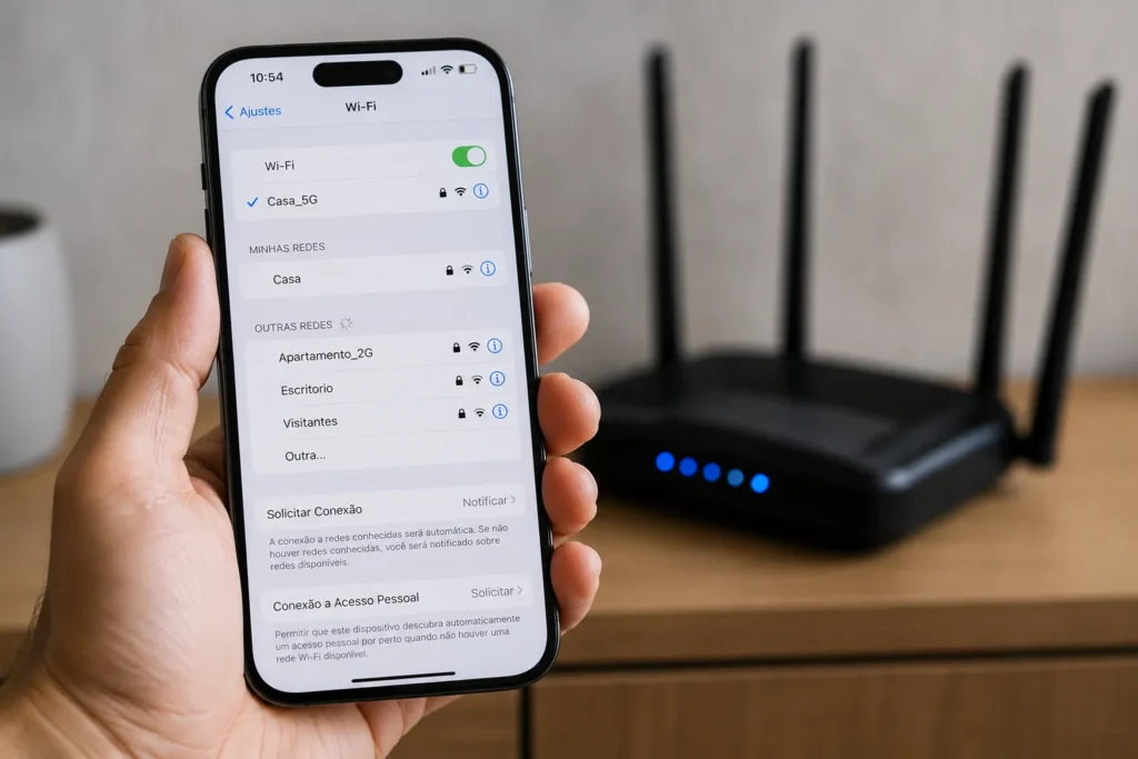 conexao wifi iphone nao atualiza
