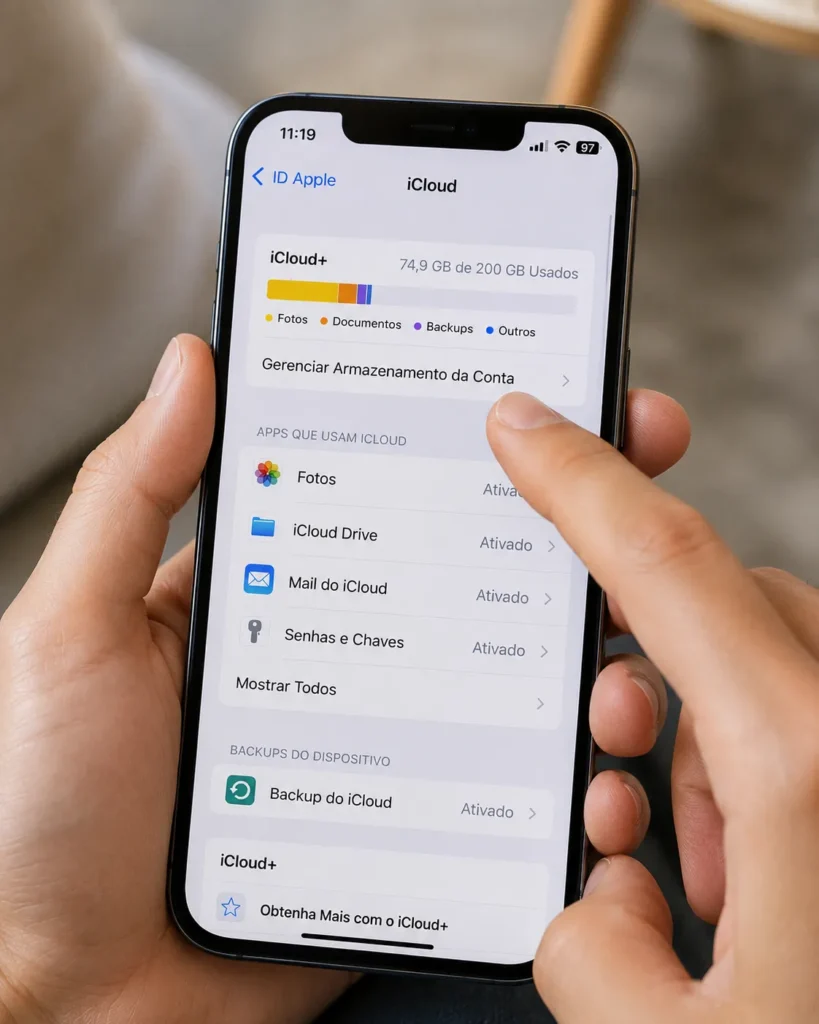 gerenciar armazenamento icloud backup nao funciona