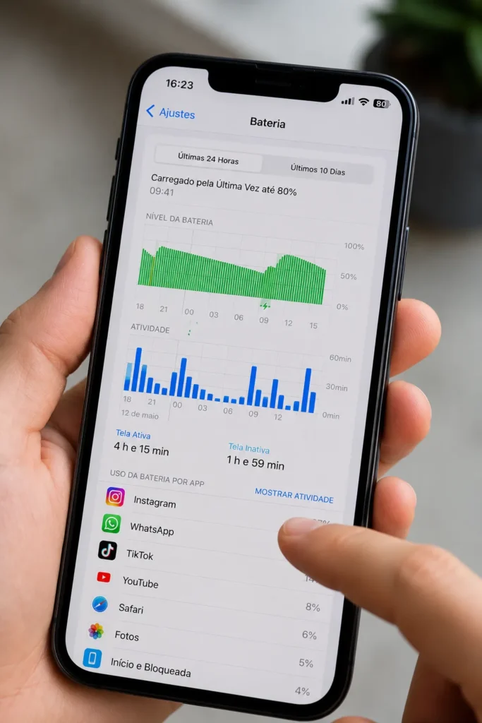 consumo de bateria por app apos atualizacao