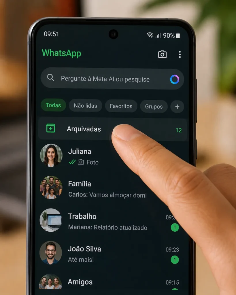 pasta arquivadas whatsapp recuperar conversa