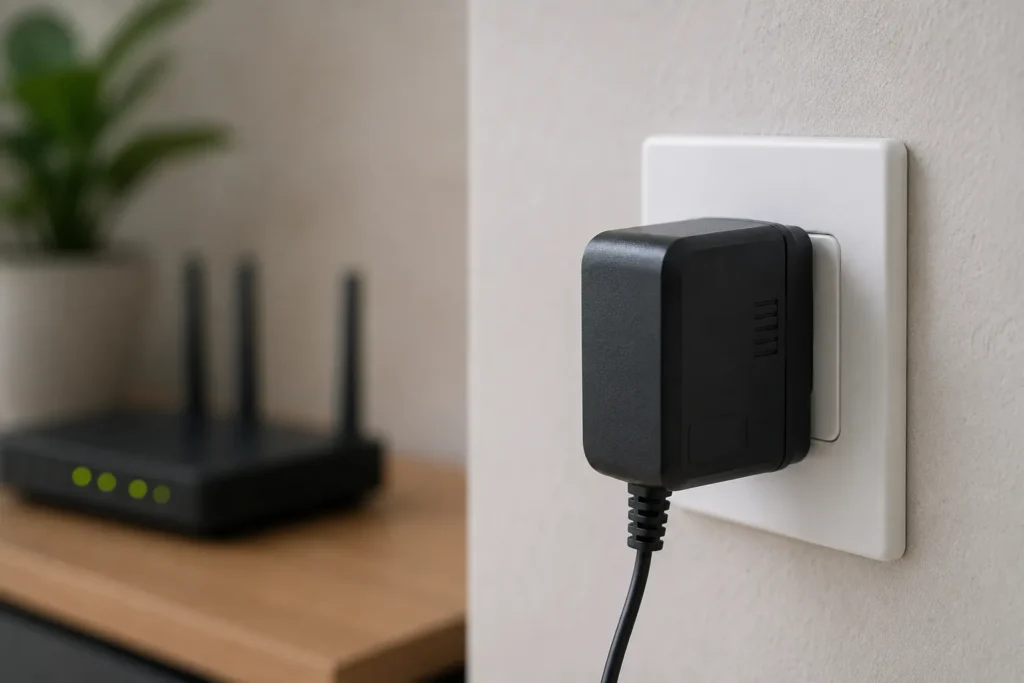 fonte energia roteador reiniciando sozinho