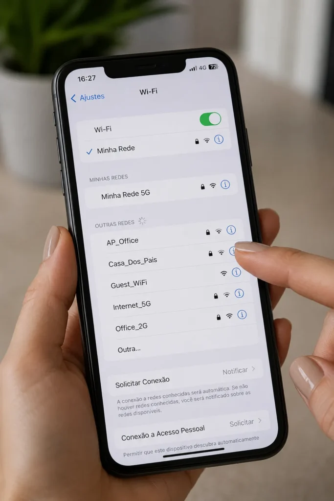 configuracoes wifi rede 5ghz nao aparece