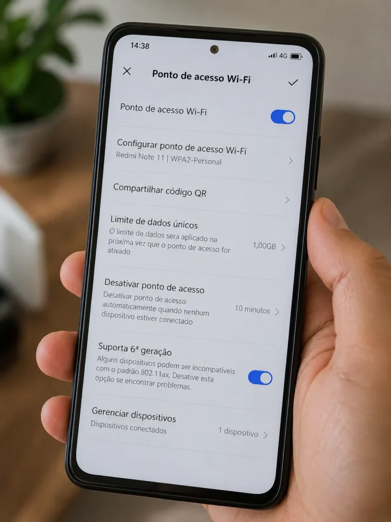 configuracoes ponto de acesso compartilhar internet celular