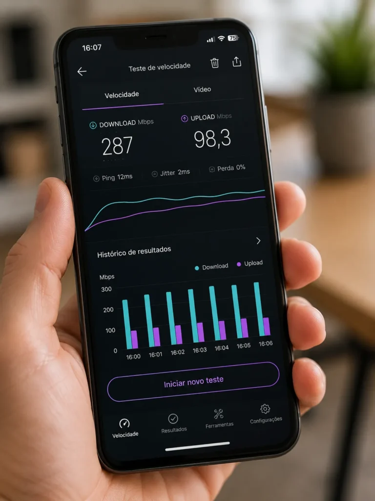 teste velocidade internet caindo mesmo horario