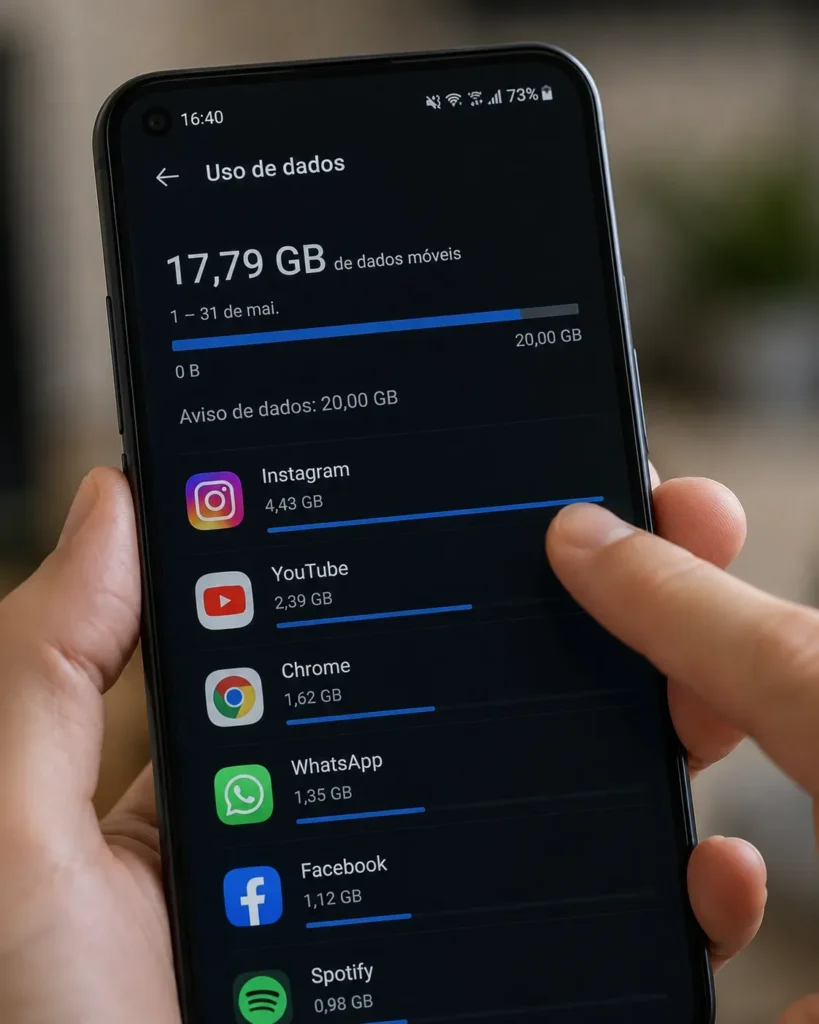 uso de dados por app dados moveis acabando rapido