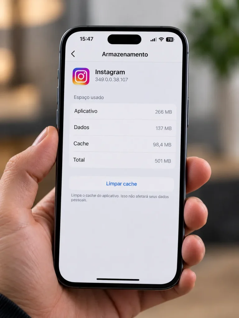 limpar cache instagram nao carrega