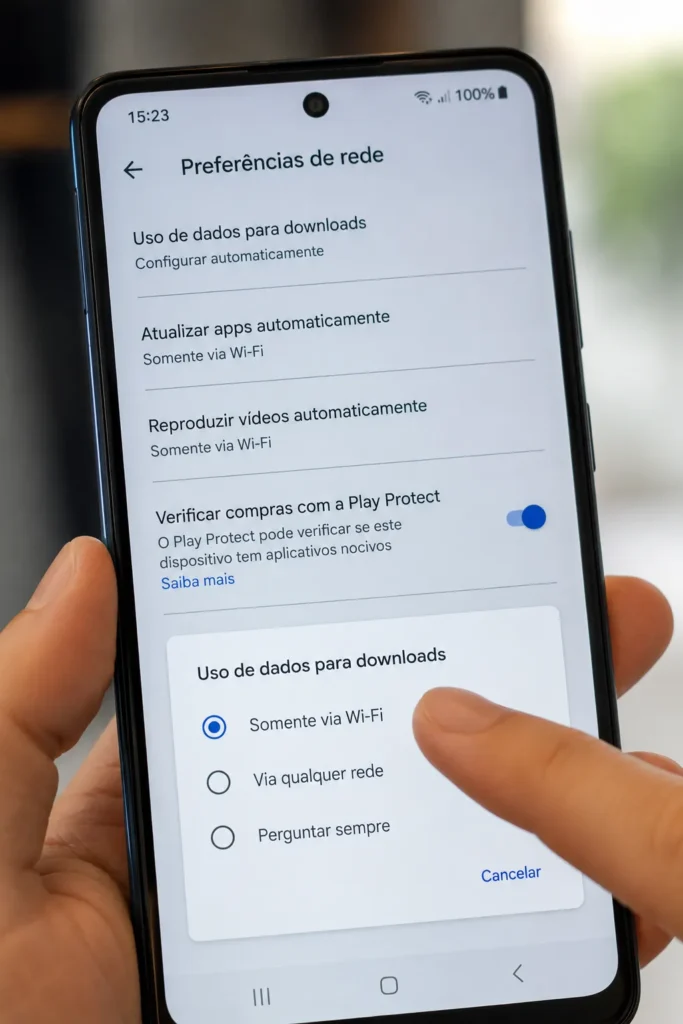 preferencias rede play store app atualizando sozinho