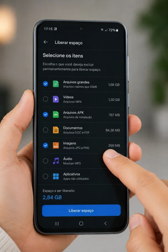 liberar espaco sistema limpar cache apps