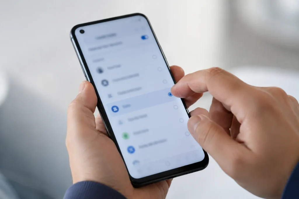 Configuração usada quando o link de aplicativo não abre no celular