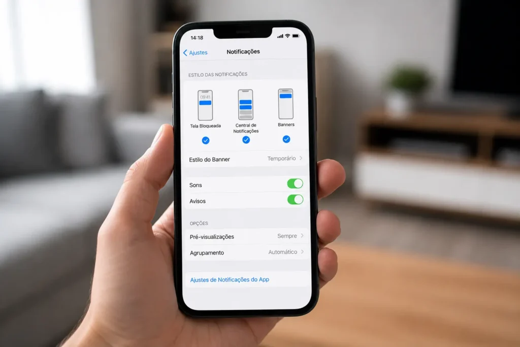 configuracoes notificacoes nao aparecem no android