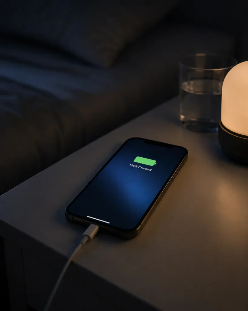 iphone carregando durante backup icloud noturno