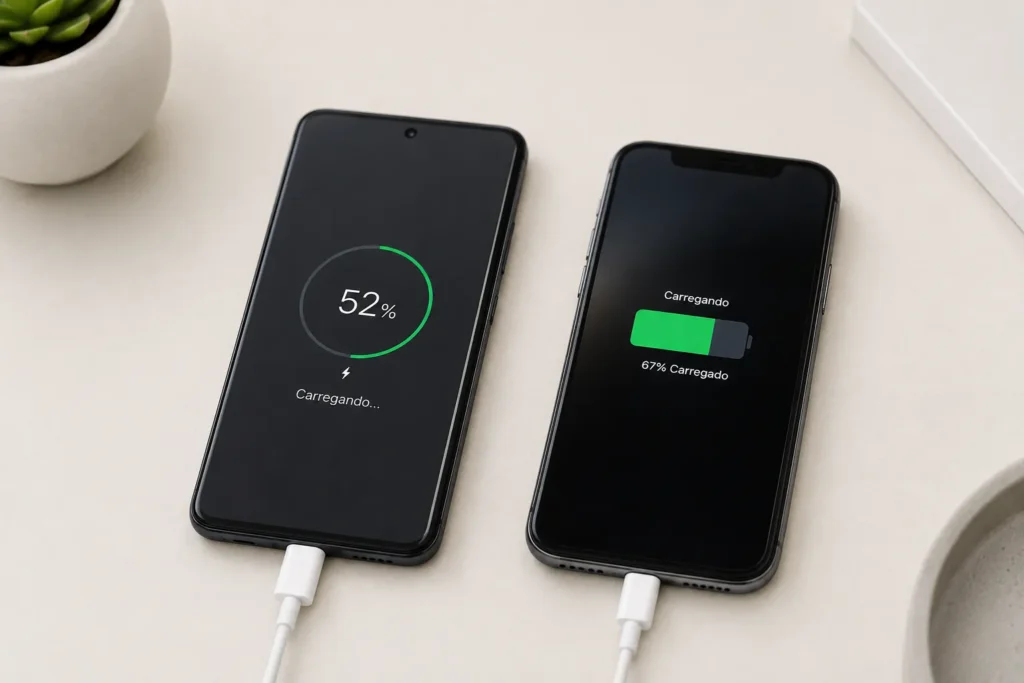 transferencia dados android iphone em andamento