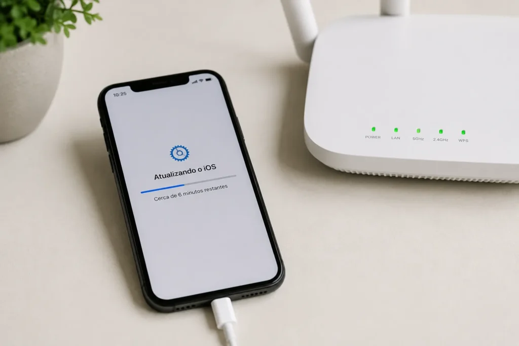 iphone atualizando apos corrigir erro verificacao