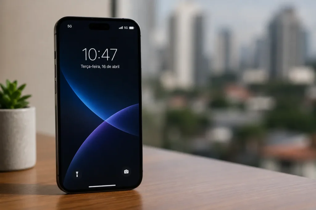 pessoa usando celular com sinal 5G para navegar na internet