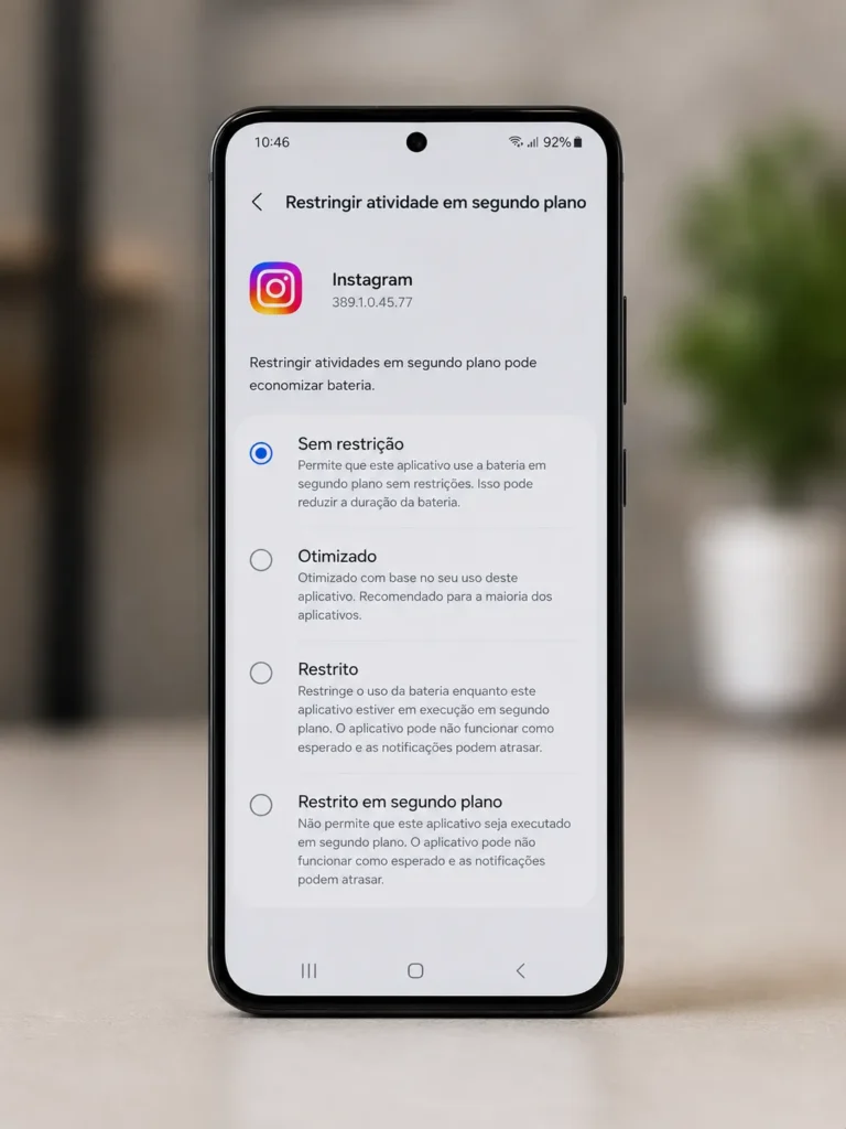 restringir segundo plano app bateria