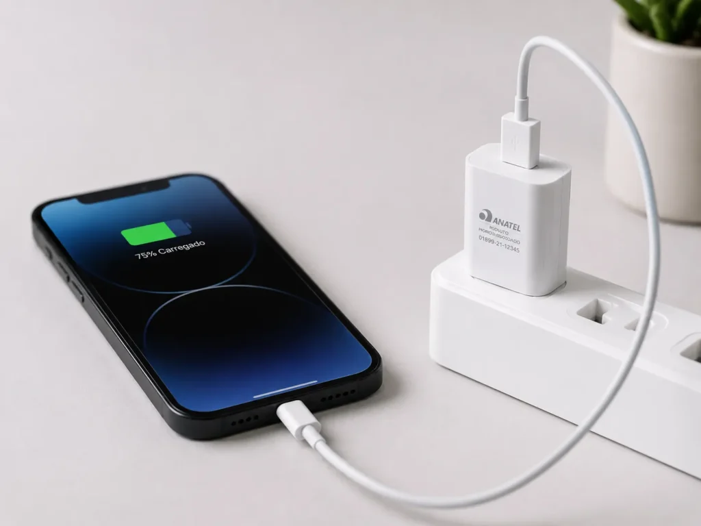 celular carregando normalmente carregador certificado