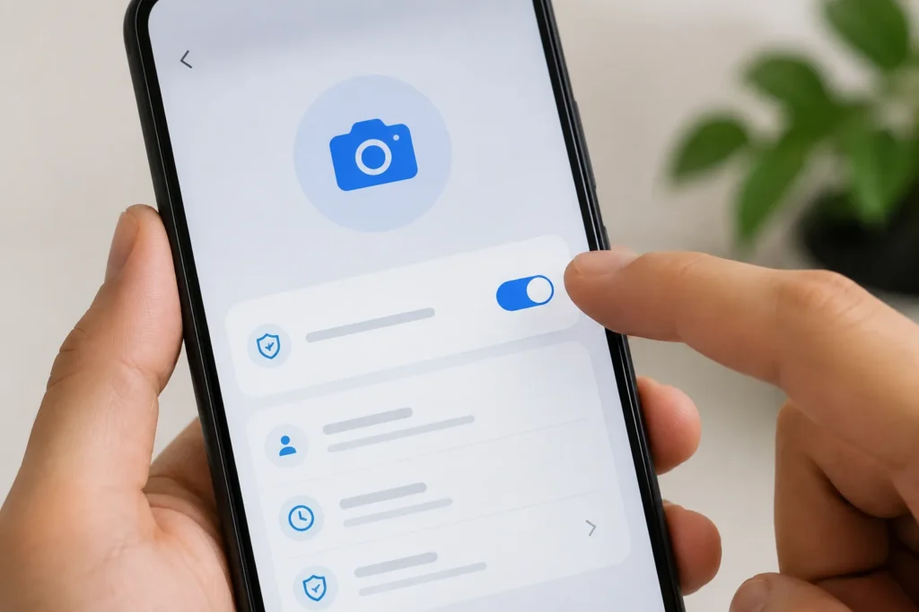 apps com acesso à câmera Android bloqueados pelo controle geral de privacidade