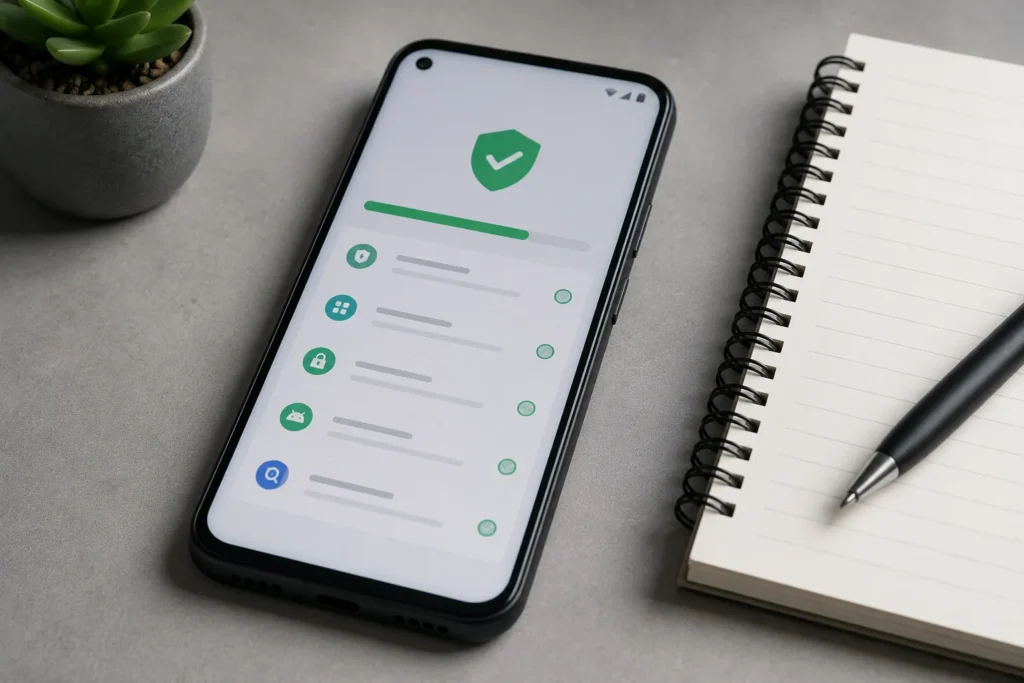 Verificação de aplicativos após desativar modo de segurança Android