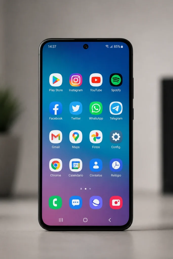 tela inicial reorganizada apos icones sumiram android