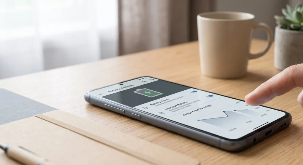 saúde da bateria Android sendo consultada nas configurações de um celular