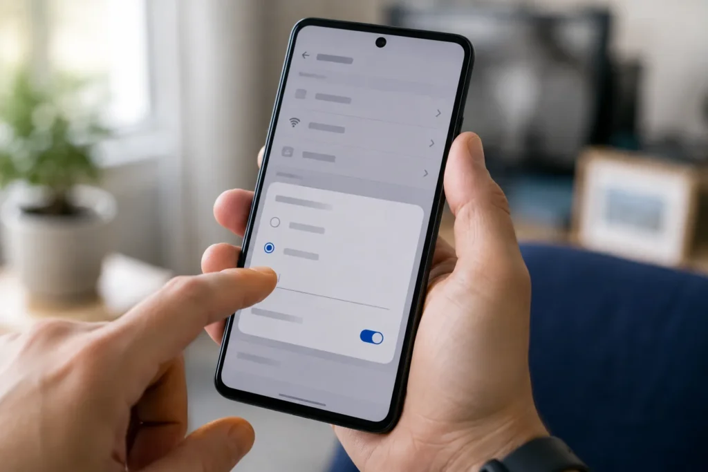 Configuração de DNS privado Android em celular