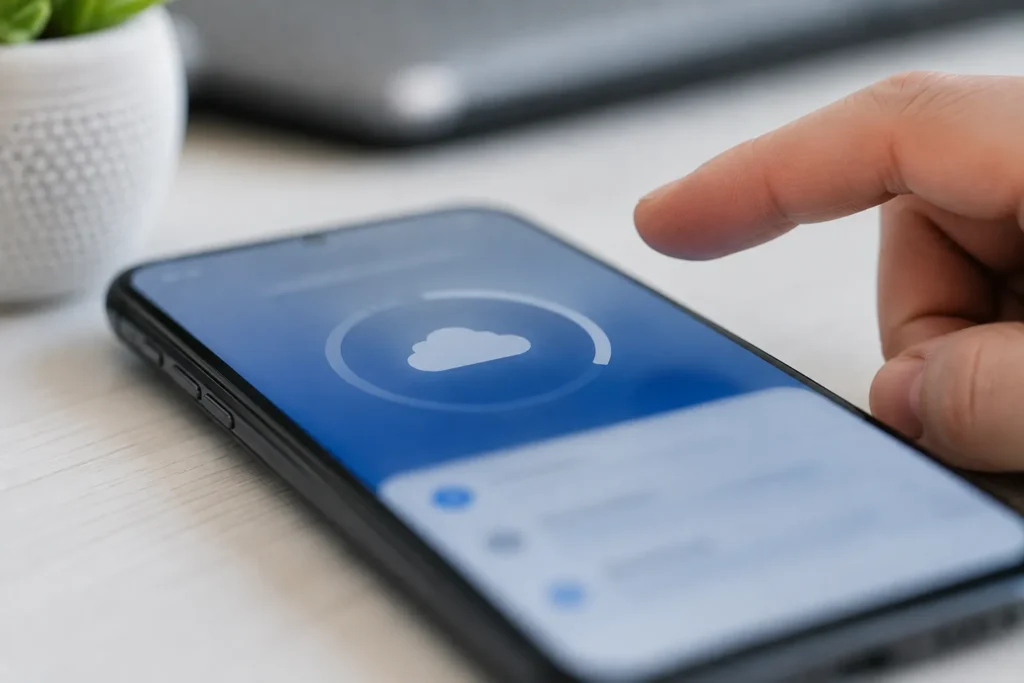 Tela de recuperação para restaurar backup do WhatsApp durante a configuração