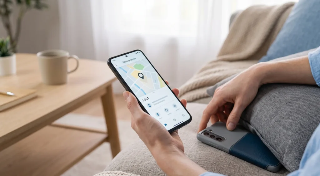 Busca em casa após usar a função localizar celular perdido Google