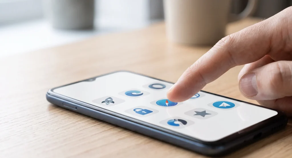 Tela de seleção usada para mudar navegador padrão Android