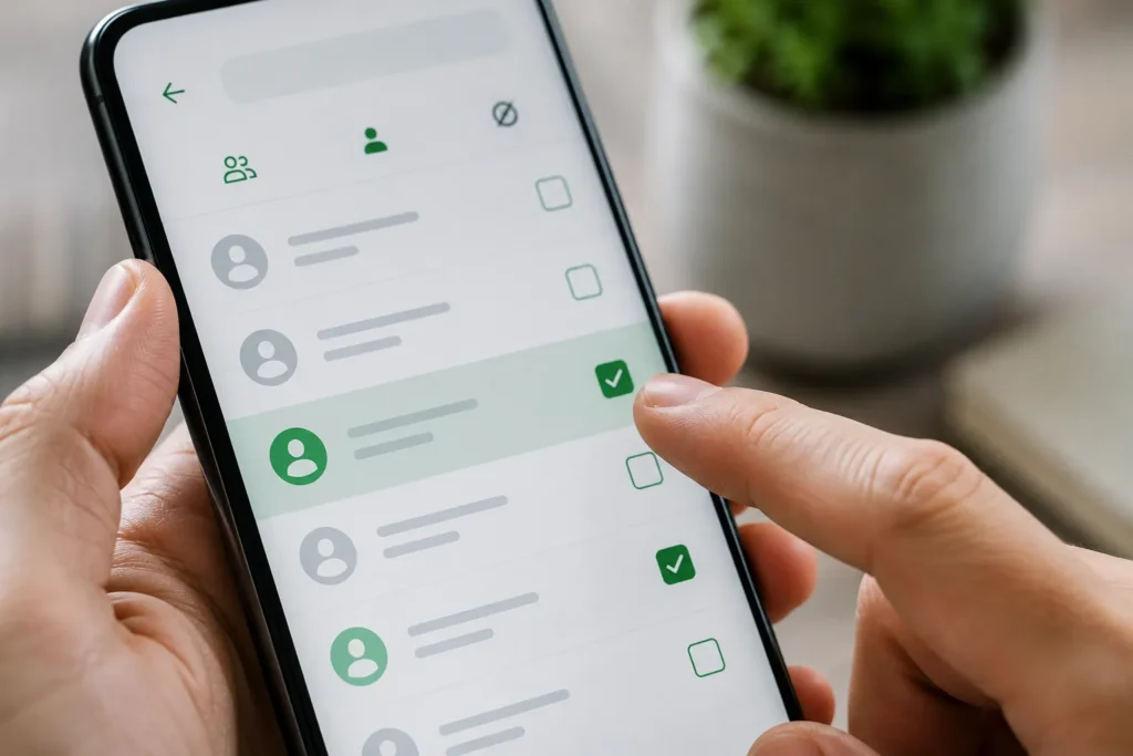 Lista de exceções usada para ocultar foto perfil WhatsApp de contatos específicos