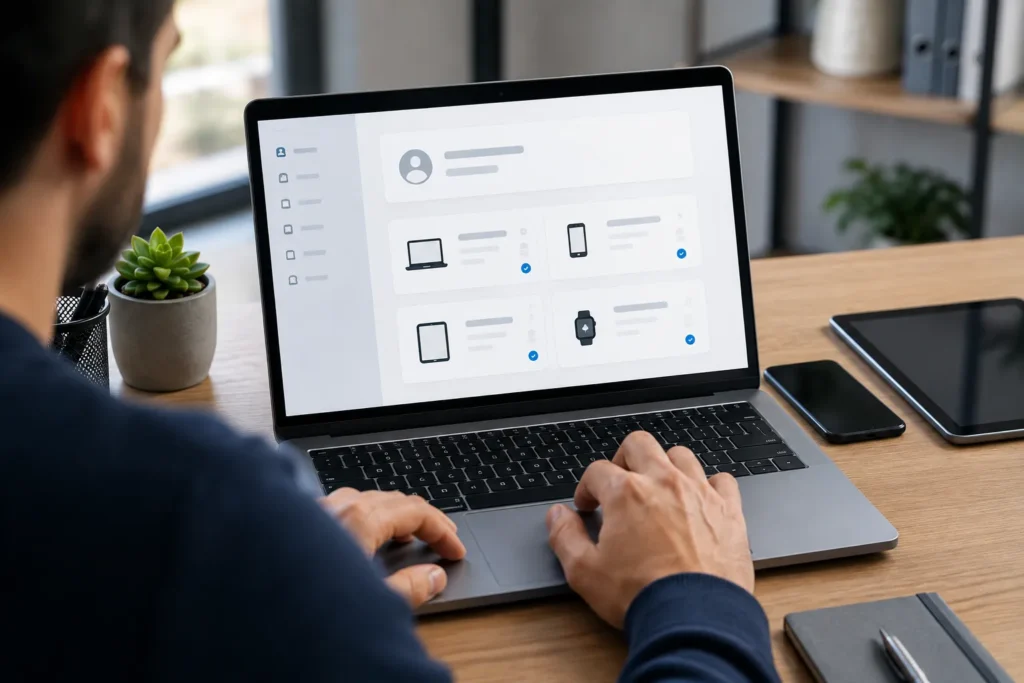 Consulta de dispositivos conectados ID Apple pelo Mac
