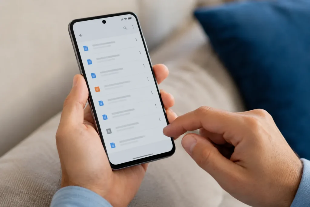Lista de downloads Chrome Android acessada pelo celular