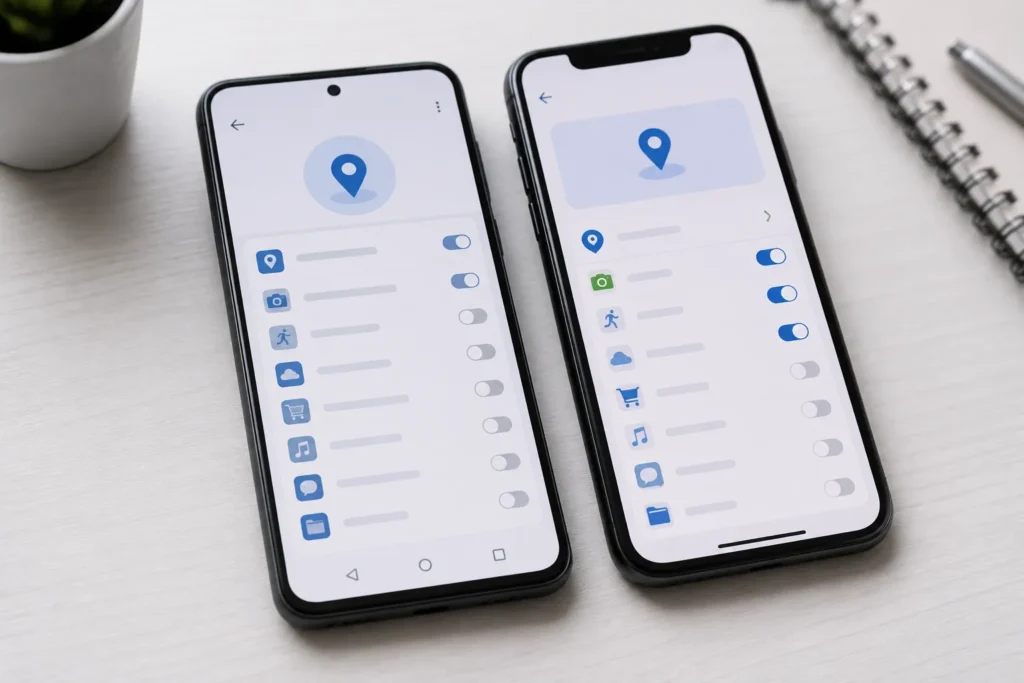 Gerenciar permissões para desativar localização de aplicativos no celular