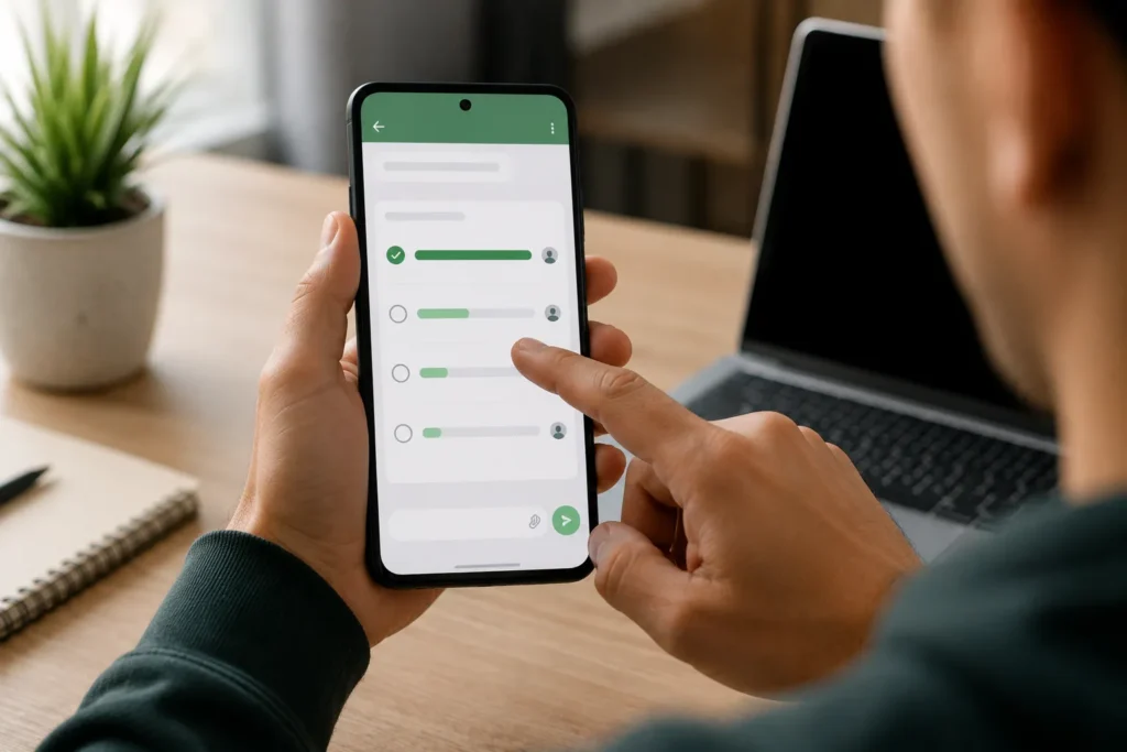 votação e resultados após criar enquete WhatsApp