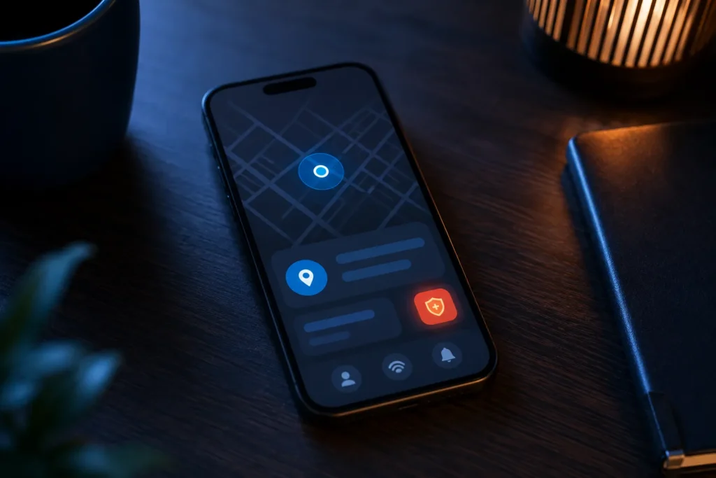 Configurações de localização do celular e recursos de emergência
