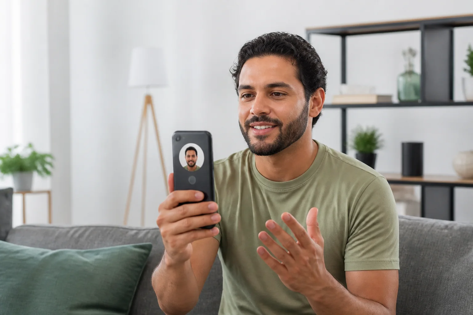 pessoa gravando mensagem curta em vídeo pelo celular
