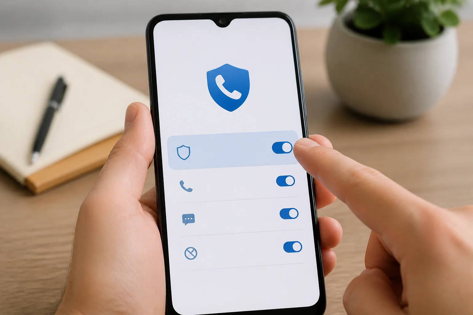 configuração de proteção contra spam em celular Android