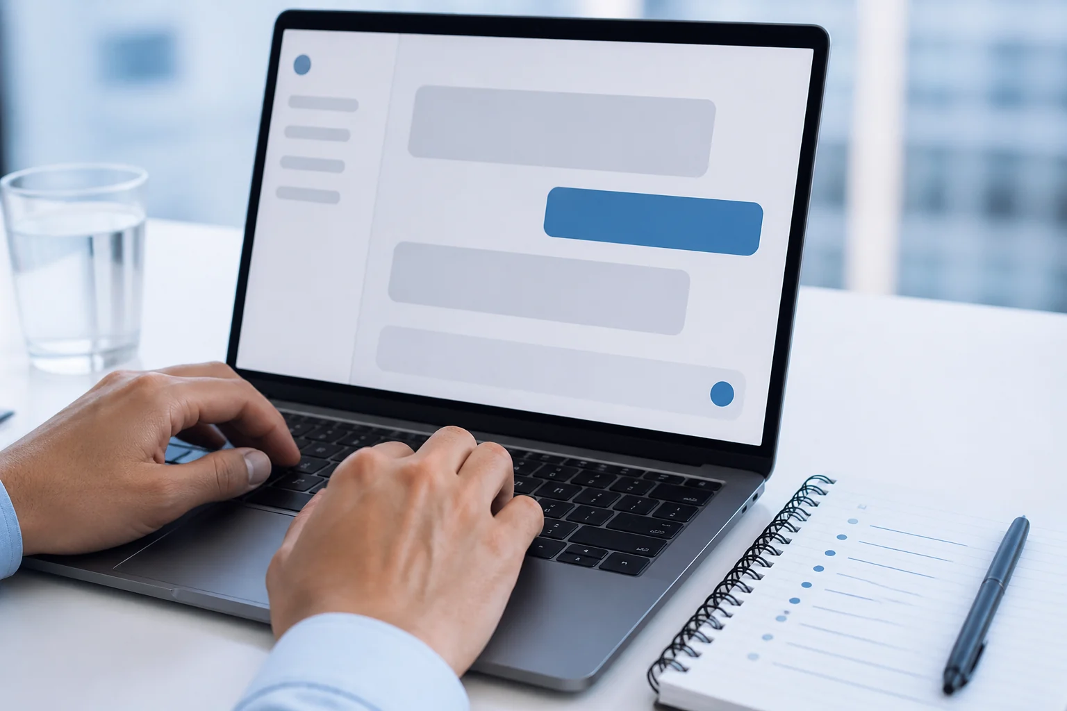 pessoa escrevendo uma pergunta para um assistente de inteligência artificial