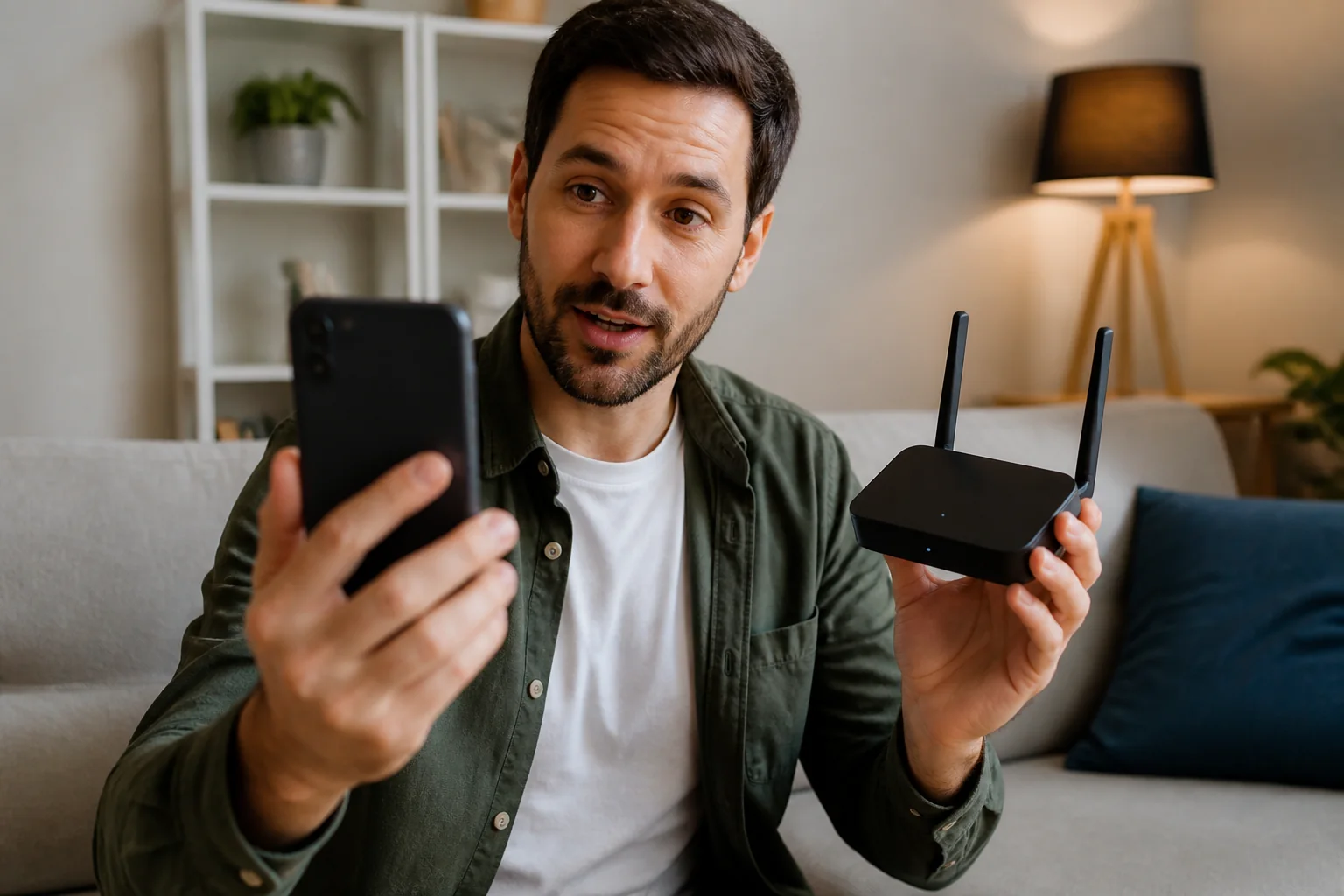 pessoa mostrando um objeto por mensagem de vídeo no celular