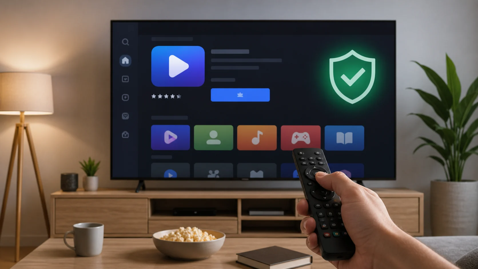 usuário instalando aplicativo oficial pela loja da smart TV