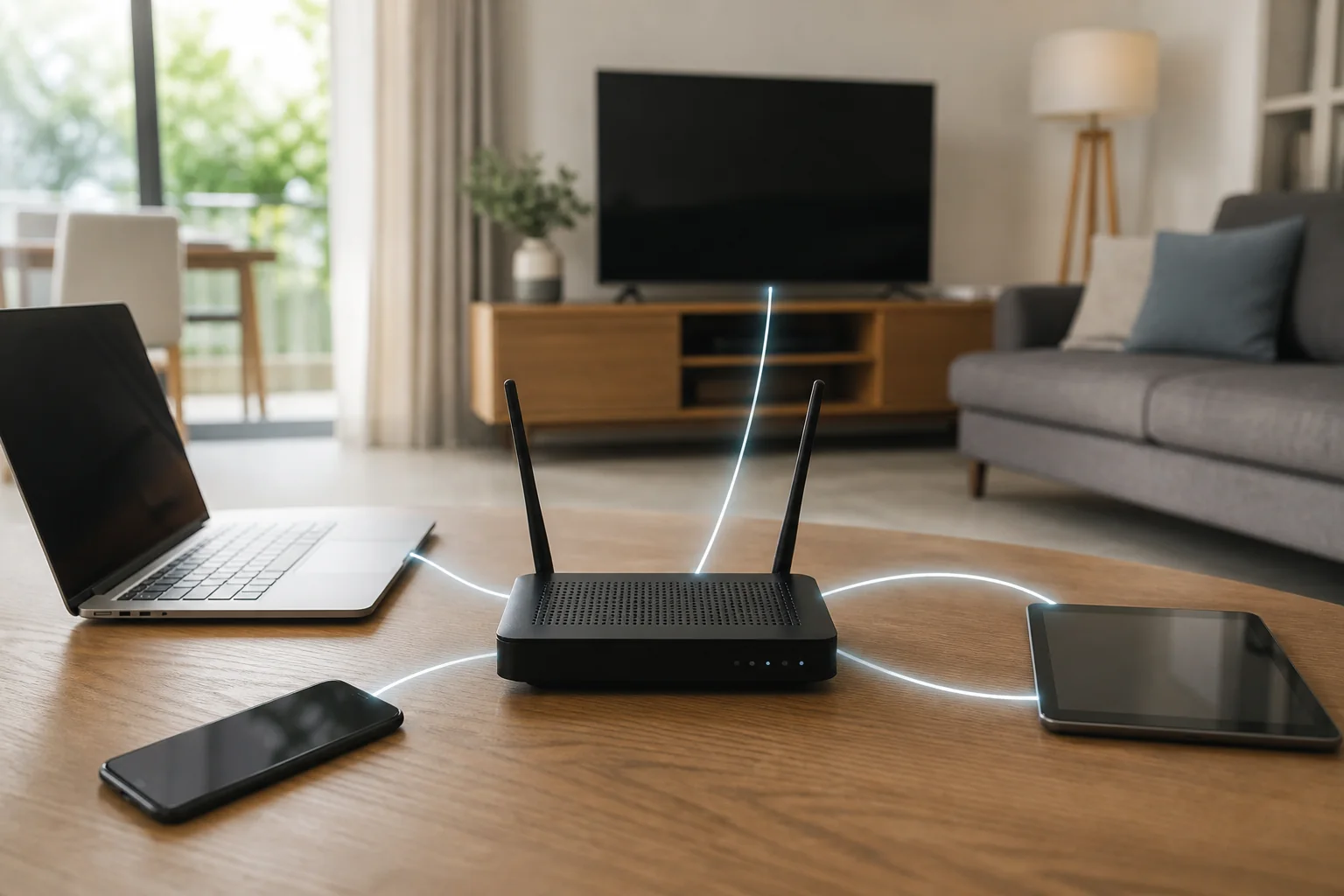 roteador doméstico e dispositivos conectados em uma casa